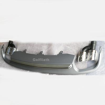 China ABS S6 Style Rear Bumper Lip Gray Paint Diffuser With Exhaust Muffler Pipe For Audi A6 Standard Bumper 2012-2015 for sale