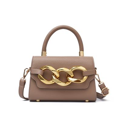 China 2021 Fashion Mini Bag Women's PU Thick Chain Retro Cute Square Shoulder Bags Girl Handbag for sale