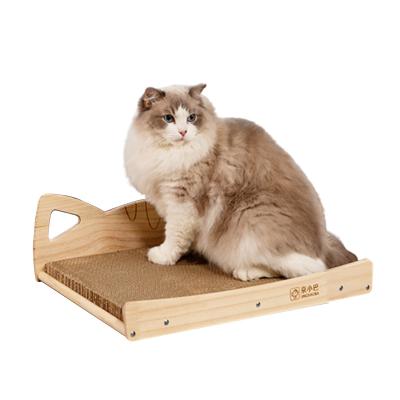 China Viable Unique Design Protective Board Living Room Cat Toy Organ Solid Wood Magic Cat Scratching Board Bed For Grinding Nails for sale