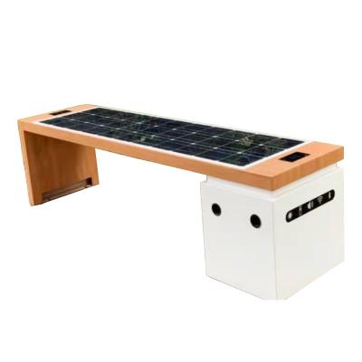 China Durable Modern Wireless Charger Solar Outdoor Metal Bench New Energy Long Bench For Garden for sale