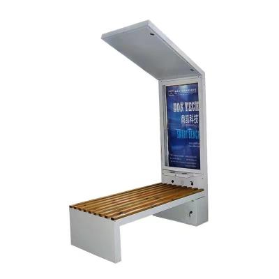 China OEM USB wifi long lasting solar street bench china outdoor metal bench for bus stop heavy duty garden bench for sale