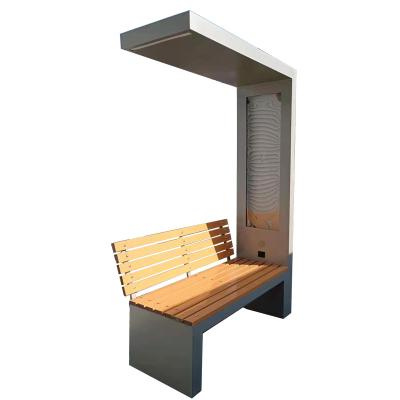 China Durable OEM Advertising Bus Stop Charging Solar Lights Blue Bench Metal Tooth Outdoor Park Bench for sale