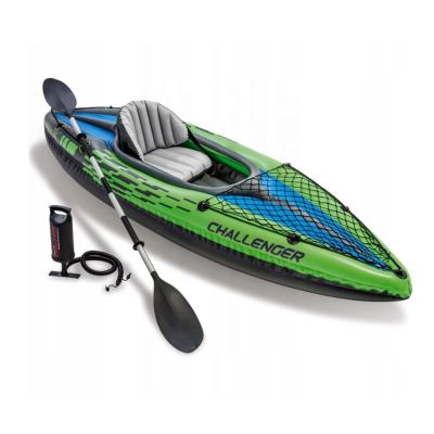 China Warter Sports INTEX 68305 Single Thickened High Quality Inflatable Canoe Fishing Boat Foldable Rigid Inflatable Boat for sale