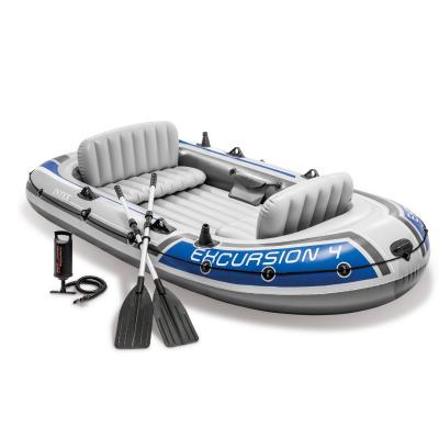 China Nice Luxury Boats INTEX 68325 Best Paddle Boat 5 Person Canoe Heavy Duty Folding Fishing Inflatable Boat for sale