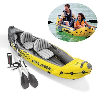 China Good Quality Inflatable Canoe 2 Person Kayak PVC Thickened Relaxing Inflatable Boat For Fishing for sale