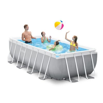 China INTEX 26784 Family Portable Adults Above Ground Intex Metal Frame Inflatable Rectangular Pool Pool for sale