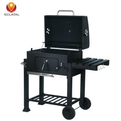 China Wholesale New Innovation Adjustable Square BBQ BBQ Large Size Charcoal Grill With Side Table for sale