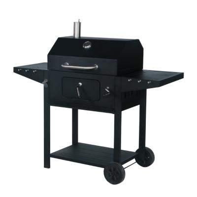 China BBQ Trolley Adjustable Commercial Size BBQ Grill Machine Smokers Charcoal Barbacoa Grill Smokeless Grill for sale