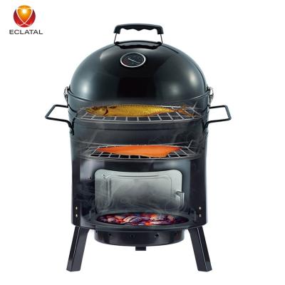 China Easily Collected Outdoor Heavy Duty Carbon Steel Cylinder BBQ Grill Charcoal Barbecue Smoker for sale