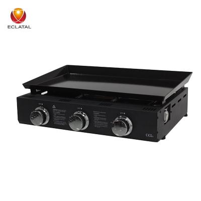 China Easily Assembled Ocustom Made Outdoor Portable Conversion Barbecue 3 Burner Stove Gas BBQ Plancha Grill for sale