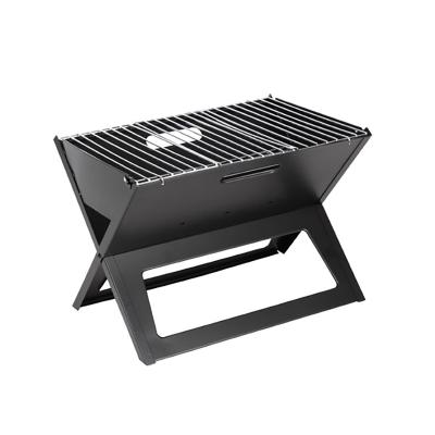 China Wholesale Black Steel Folding Outdoor Fire Easily Assembled Pit Barbecue Portable BBQ Stand BBQ Charcoal Grill Camping Grill for sale