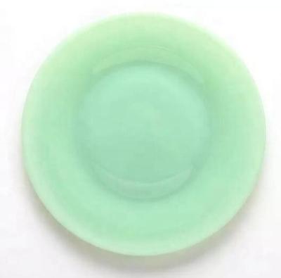 China Sustainable Green Jade Glass Dinner Dish Plate for sale