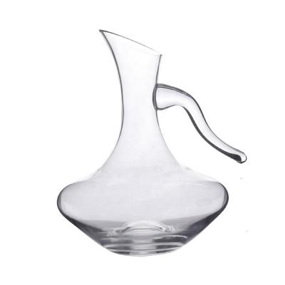 China Lead Free Crystal Glass High Quality Hand Made Lead Free Crystal Glass Wine Decanters with Handle for sale