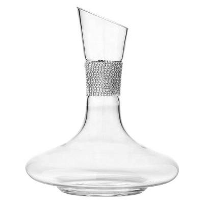 China Lead Free Crystal Glass High Quality Silver Rhinestone Diamond Glass Wine Decanters Lead Free Crystal Glass Wine Decanters with Rhinestone Diamond for sale