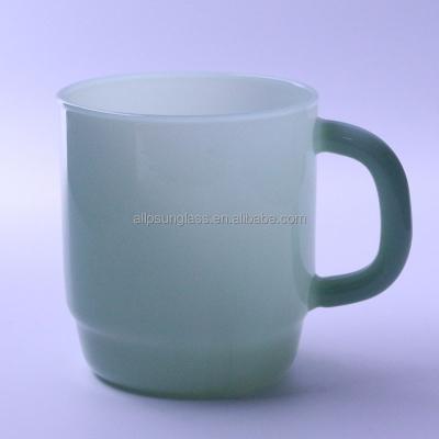 China Sustainable Heat Resistant Borosilicate Glass Cups Tea Coffee Mugs Jade Glass Mugs for sale