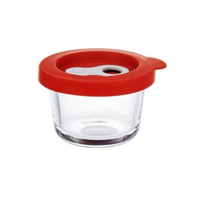 China Sustainable Round and Square Heat Resistant Borosilicate Glass Baby Complementary Food Box Bowl Container for sale