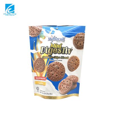 China Food Grade Moisture Proof Reusable Plastic Food Packaging Laminated Biscuit Packaging Biscuit Cookie Chips Snack Stand Up Pouch for sale