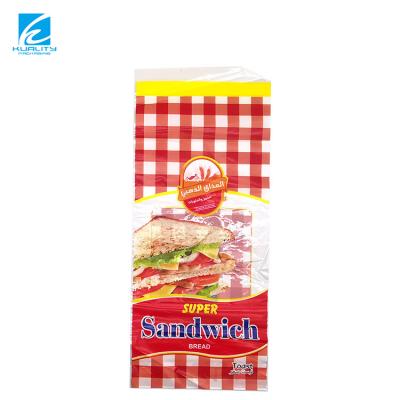 China Recyclable Custom Printed Flat Bag Plastic Packaging Reusable Toast Bread Bag With Tie for sale