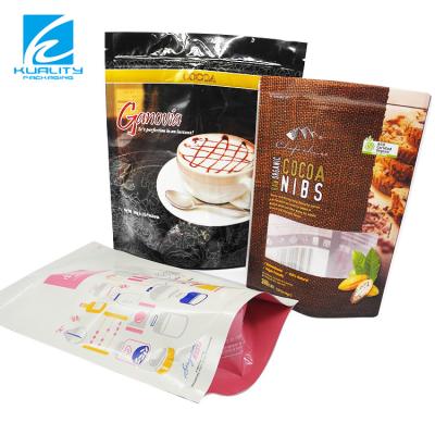 China Recyclable Food Wholesale Customized Printed Stand Up Plastic Laminated Coffee Bags for sale