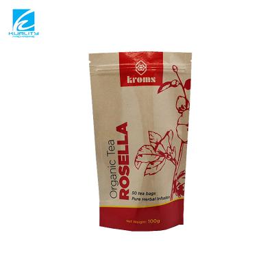 China Moisture Proof Plastic Laminated Amber Leaf Tobacco Pouch Coffee Tea Food Packaging Bag Aluminum Foil Kraft Paper for sale