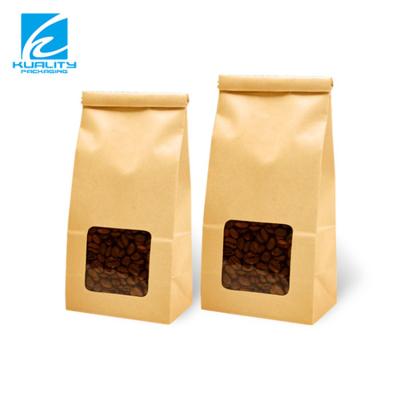 China High Barrier Aluminum Foil Customized Printed Plastic Laminated Flat Bottom Paper Bag Packaging For Coffee for sale