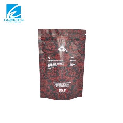 China Custom Packaging Dark Barrier Printing Zipper Mylar Brown Compostable Coffee Bean Stand Up Doypack Bag With Valve for sale