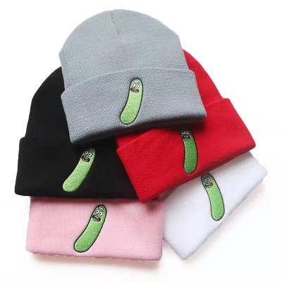 China breathable & Waterproof Fashionable Green Cucumber Embroidery Cute Logo Cheap Custom Solid Color Fitted Hats for sale