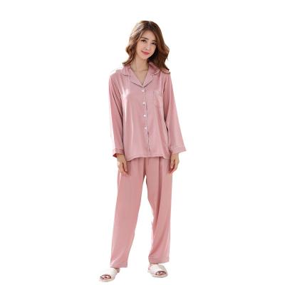 China High Quality QUICK DRY Solid Color Long Sleeve Couples Leisure Wear Pajamas Set Women's Sleepwear for sale