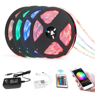 China Google WIFI Residential Smart Phone RGB Led Strip Kit Tira Led 5M 10m 20M Music Reactive Dance Strip Light Luces Led Flex Home Bar Strip for sale