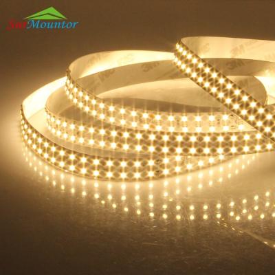 China Desktop led strip light flexible 3528 double row led strip rohs led strip light 240leds/m CRI90 19.2W 24V for sale