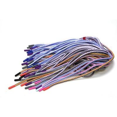 China Viable Customized Colorful Weaving Fancy Braided Clothing Rope Poly Printed Cord for sale