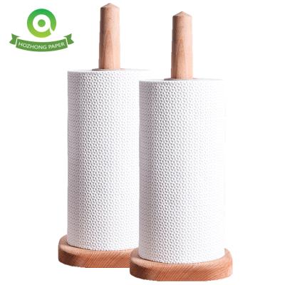 China Eco-friendly Wholesale Kitchen Paper Towels 2 Ply Paper Towel Roll 21CM*23CM Custom Printed Paper Towels Roll for sale