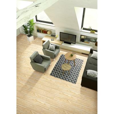 China Light Beige Wood Porcelain Floor Tile Price Rustic Tiles n Tiles Factory for sale