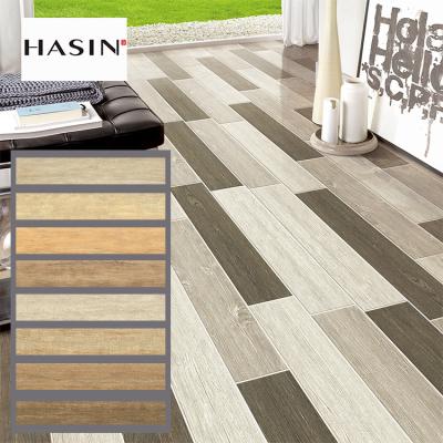 China Rustic Tiles Porcelain Ceramic Tiles Wood Grain Texture Ceramic Tiles Interior And Exterior House Hasin Wood Tile Design 20x120 for sale