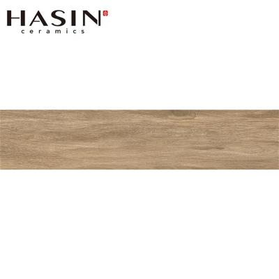 China Hasin CLASSIC Archaize Wood Like Matt Surface High Quality Floor Rustic Light Brown Ceramic Tile for sale