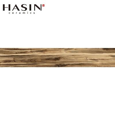 China Rustic Indoor Ceramic Wood Grain Flooring Supplier Hasin Foshan Tiles Wood Tile Porcelain for sale