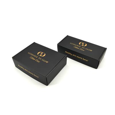 China Recycled Materials Black Luxury Packaging Boxes With Hot Stamping And Engraving for sale