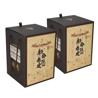 China Recycled Materials Factory Direct Luxury High Quality Paper Wine Packaging Boxes Bag With Handles for sale