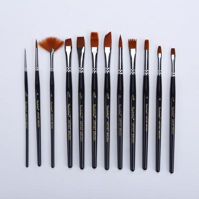 China 12pcs Artist Paintbrush Nylon Art Brush Set for Artist for sale