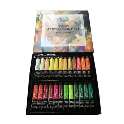 China 48 Colors 22ml Non-Toxic Acrylic Paint With Brush Palette Set Acrylic Color Paint Kit for sale