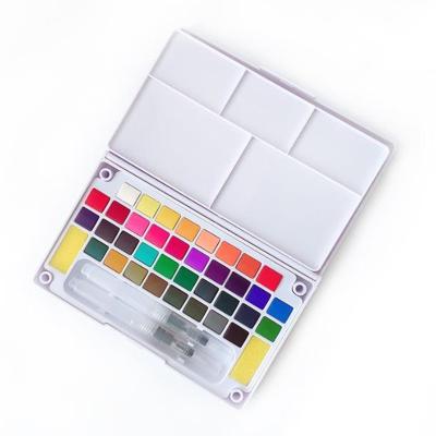 China 36 Colors Non-toxic Solid Watercolor Paint In PP Box for sale