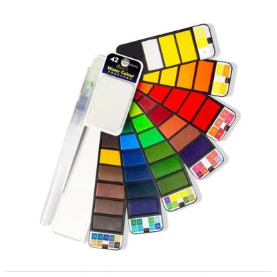 China Non-Toxic Foldable Propeller Shaped Watercolor Paint Solid Watercolor Colors 18 25 33 42 Pocket Water Color Kit Travel Paint Watercolor for sale