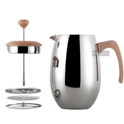 China Kitchen China Wholesales Iso9001 12OZ Tea Sets Coffee Pot Stainless Steel Wood for sale