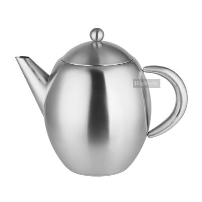 China Highwin Sustainable Plant 500ml Loose Tea Morden Teapot Set Stainless Steel for sale