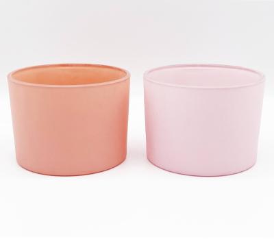 China Home Decor Wholese Matte Colored Glass Candle Jar Custom Glass Jars For Candle Making for sale