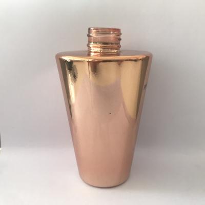 China Empty Gold 200ml Reed Diffuser Glass Bottle Glass Aroma Diffuser Cosmetic Electroplating Bottles for sale