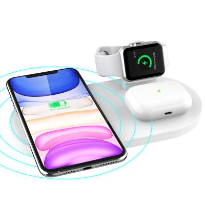 China Private Model High Speed ​​Qi Wireless Charger 15W Portable 3 in 1 Charging Station for iPhone Qi Earbuds Air Pod 3 in 1 Charging Station for sale