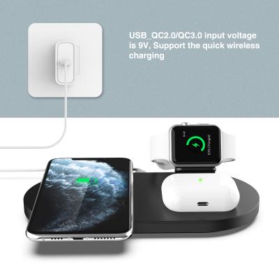 China High Speed ​​Wireless Charger 15W 3 in 1 Qi Fast Charging Mobile Phone Dock Charging Pad Wireless Stand for iWatch/Cellphones for sale