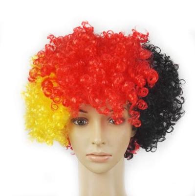 China Rainbow Fan Explosion Cover Main Part Ensures 2022 Tricolor Colored Qatar World Cup Flag Color Wig Cover Medium Size for sale