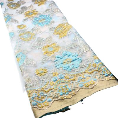 China Newest African Brocade Fabric Jacquard Damask Design Brocade Jacquard Fabric High Quality For Party Wedding Dress for sale